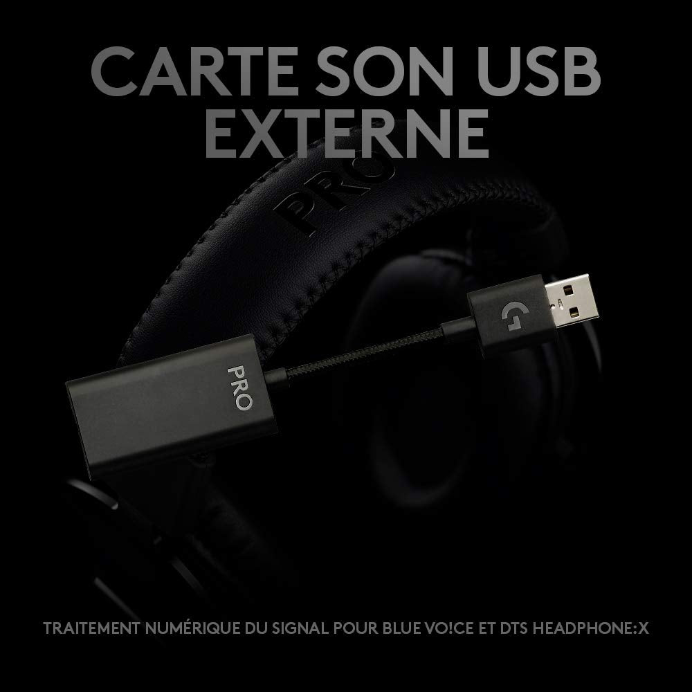 Logitech G PRO X Casque filaire gamer Over-Ear avec Micro BLUE VO!CE, DTS Headphone:X 2.0, Transducteurs PRO-G 50mm, Son Surround 7.1 pour Gaming Esport, PC/PS/Xbox/Nintendo Switch – Noir