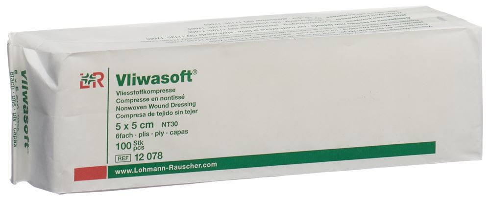 VLIWASOFT Vliesstoffkompressen 5x5cm 6-lagig Btl 100 Stk
