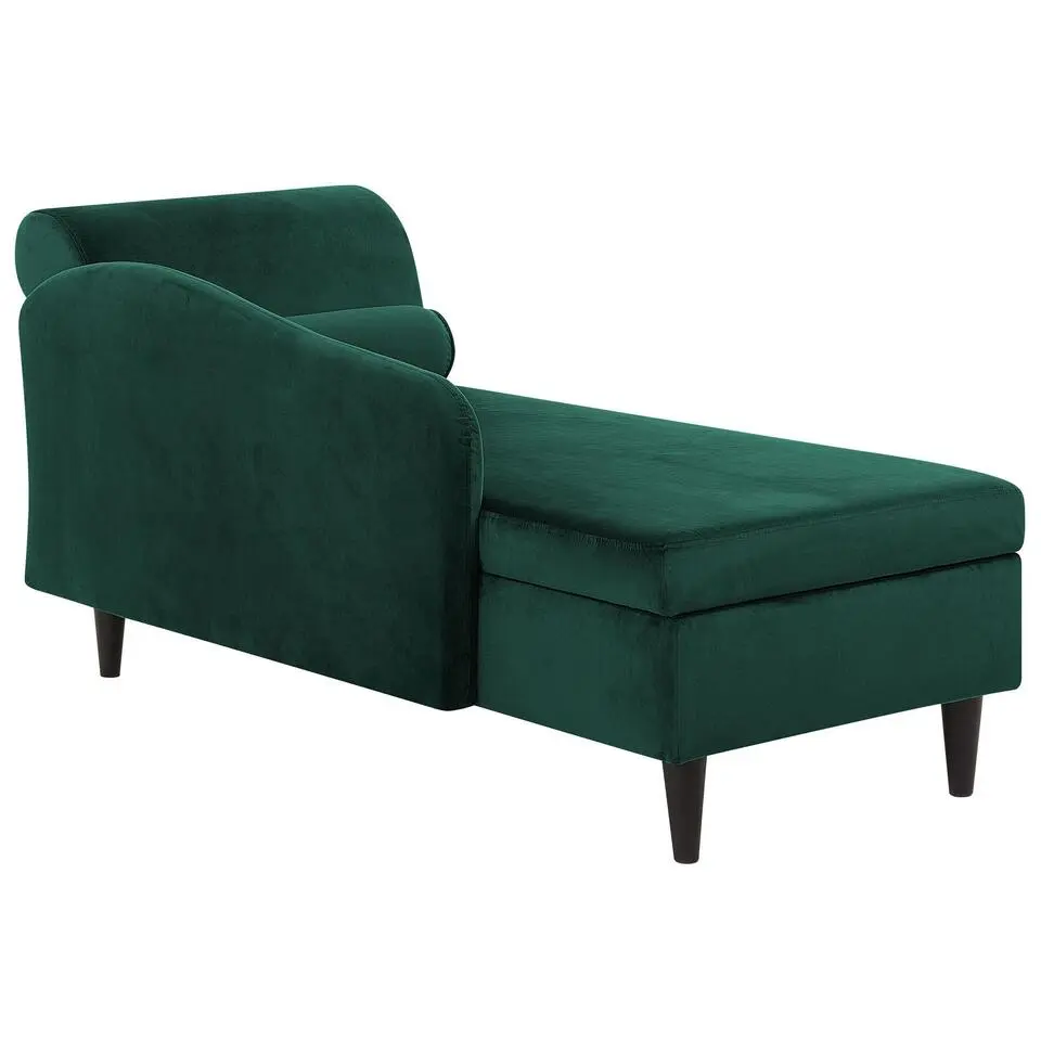 LUIRO - Chaise longue - Groen - Rechterzijde - Fluweel