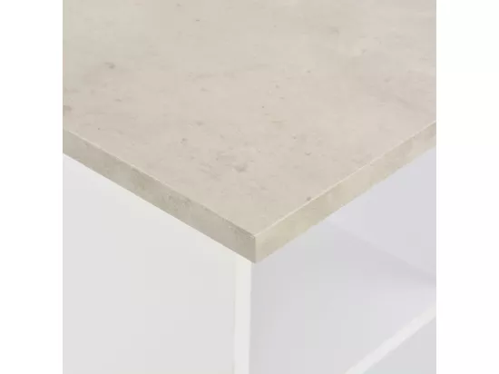 Table de bar Blanc et béton 60x60x110 cm