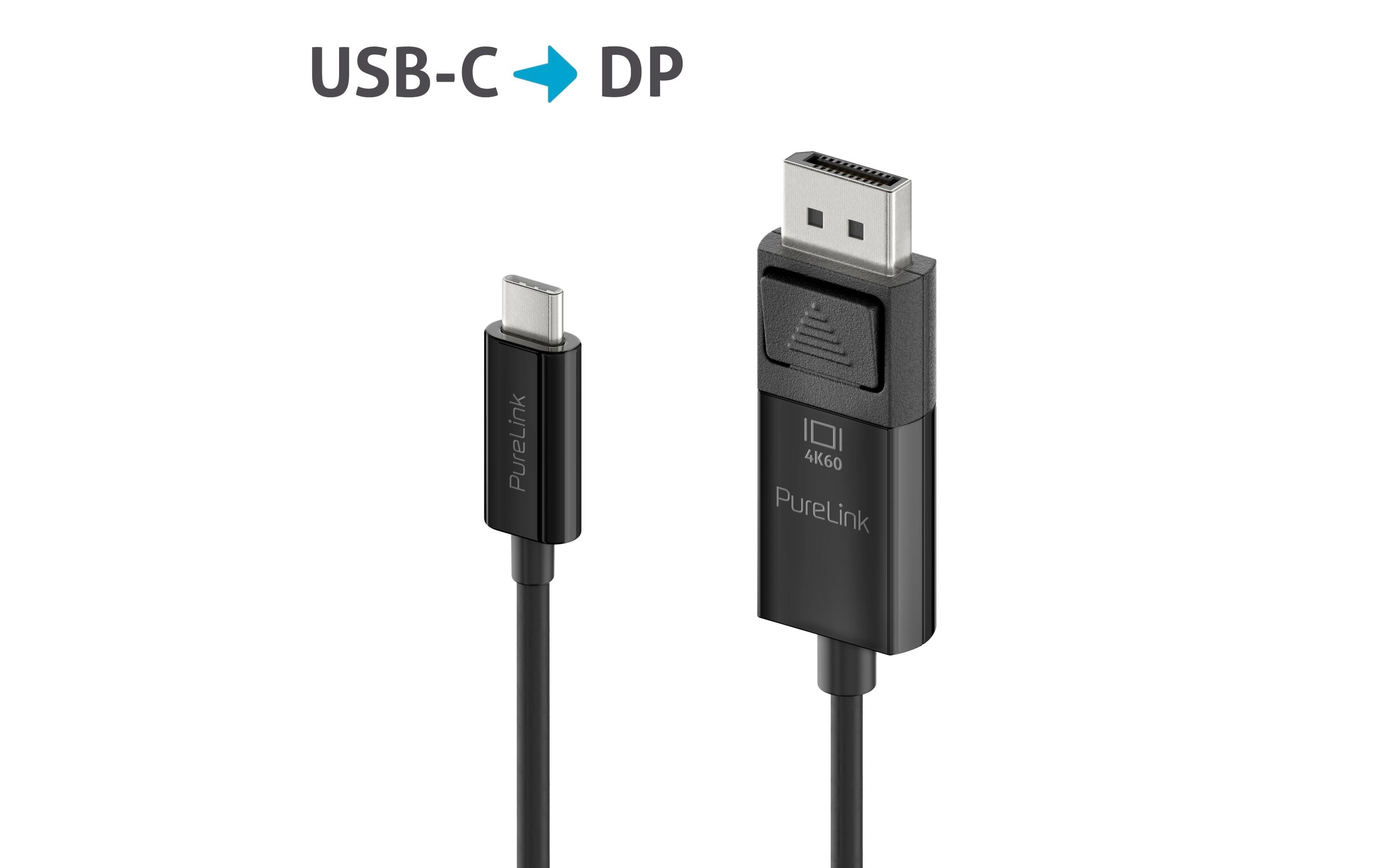 Kabel IS2221-010 USB Type-C - DisplayPort, 1 m, SchwarzPremium 4K USB-C / DisplayPort Kabel – 1.00m, schwarz