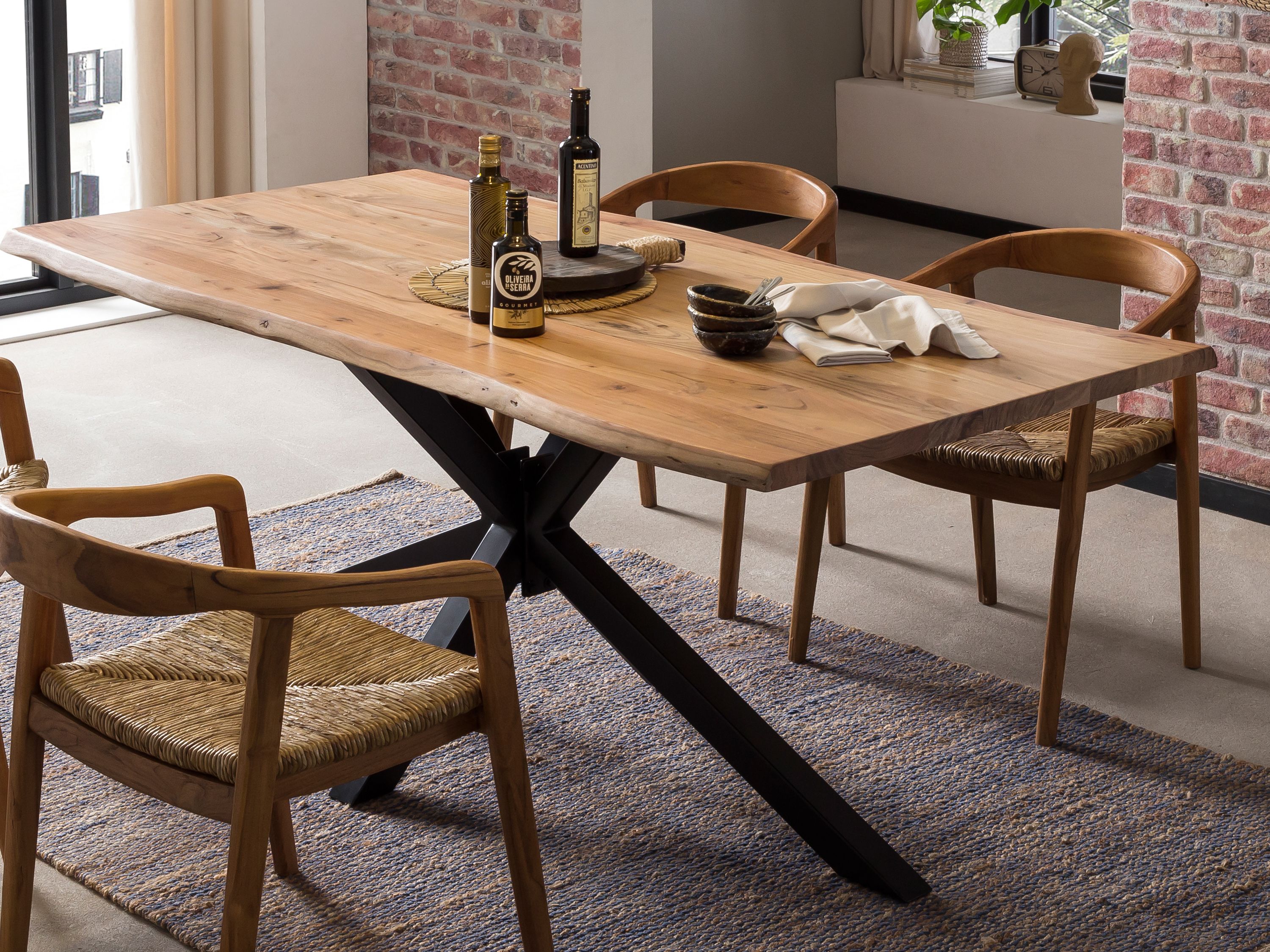 Armlehnstuhl Teakholz Essstuhl Küchenstuhl Wohnzimmer Küche Esszimmer Stuhl
