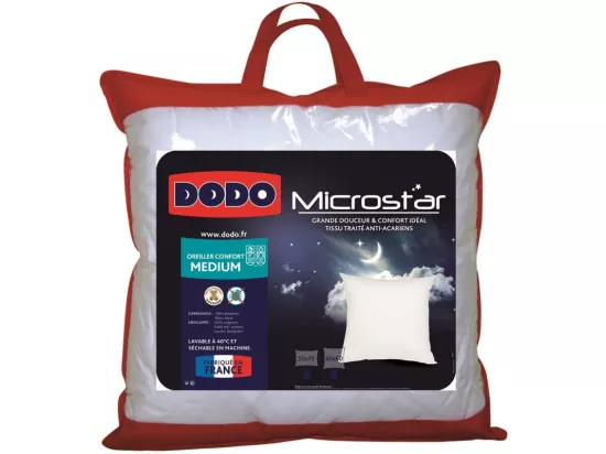 Lot De 2 Oreillers Microstar Médium Anti-acariens 