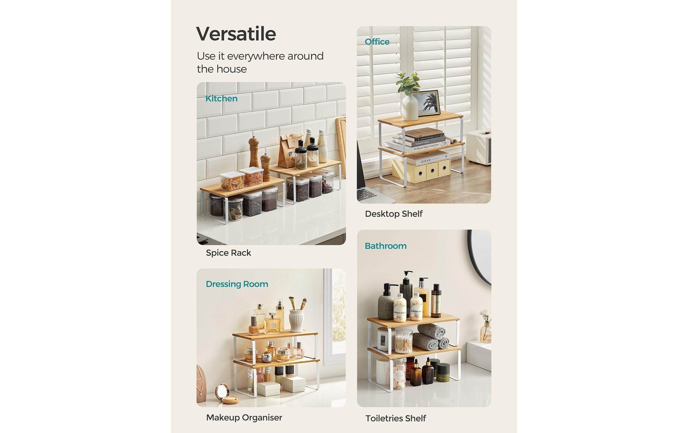 Lagerregal Nature-WeissKüchen-Organizer 2er Set