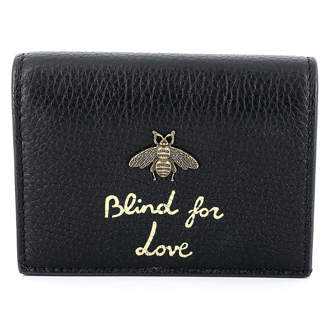 Gucci Porte-monnaie Blind for Love en Cuir noir - Neuf sans étiquette - L.11 cm