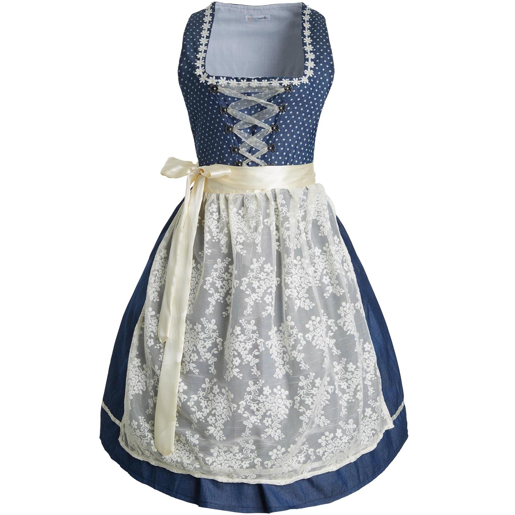 tectake® Frauenkostüm Midi-Dirndl Kleinwalsertal Modell 2