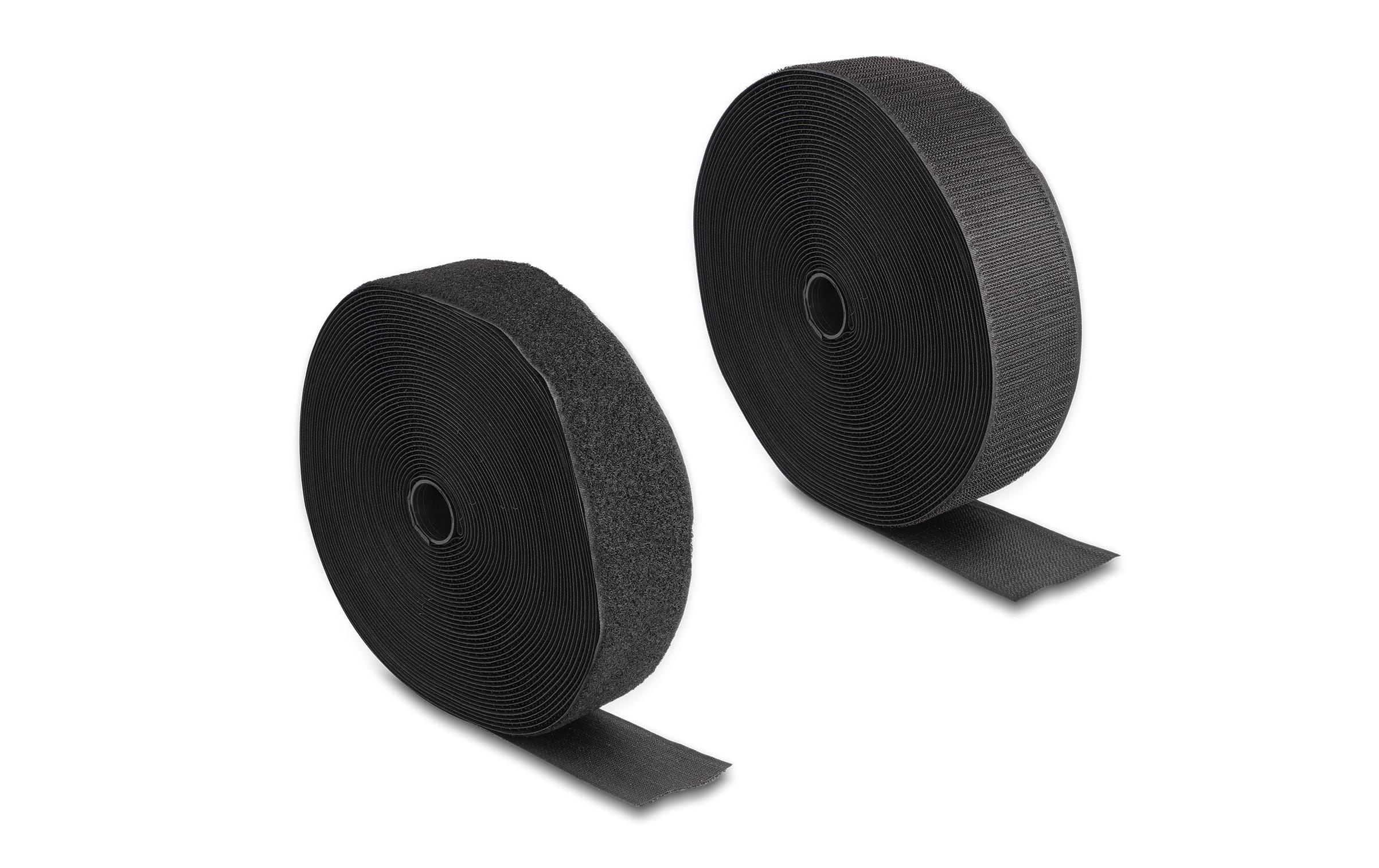 Klettband 15m x 50mm Strapazierfähig SchwarzDelock Strapazierfähiges Klettband mit Haft- und Flauschband L 15 m x B 50 mm schwarz