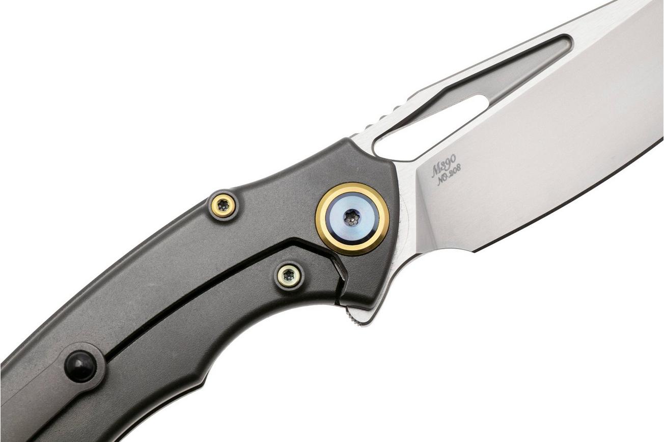 Rike Knife 1902 RK1902S Böhler M390, Titanium Red Carbon Fiber, zakmes