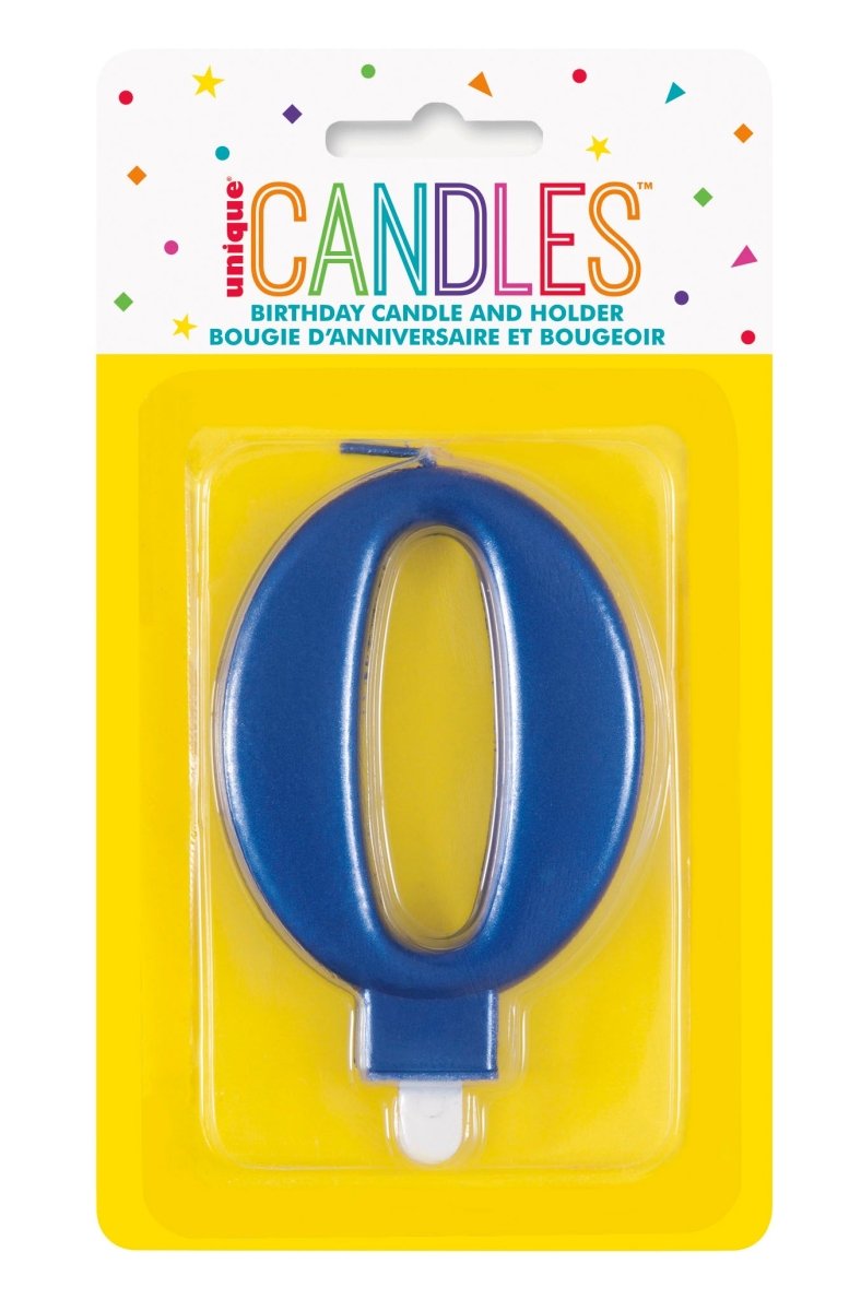 0 Jaar Kaars Blauw 12cm