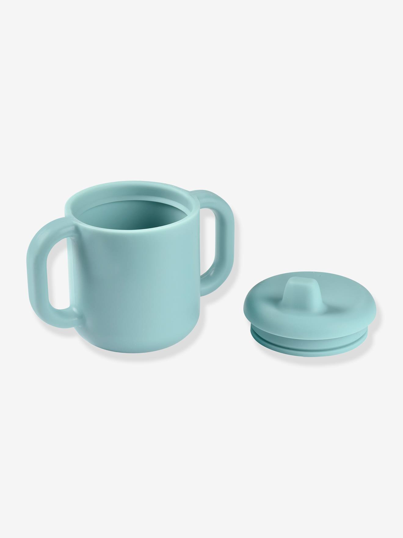 Copo de aprendizagem BEABA, silicone azul claro liso