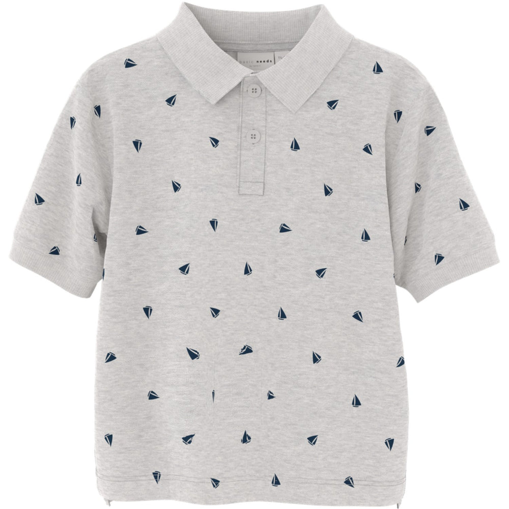 Køb Name It Light Grey Melange Boats Volo Regular Polo