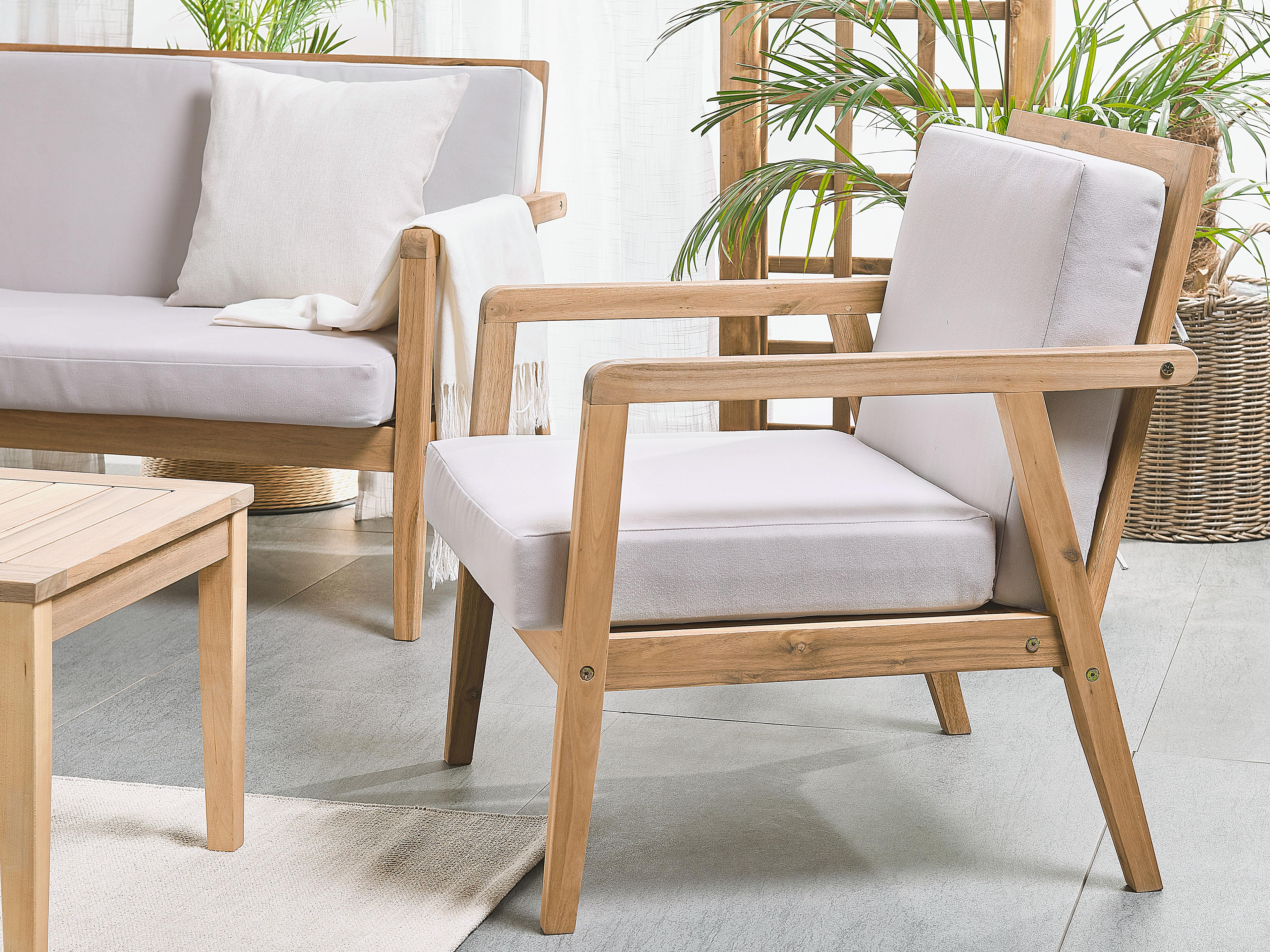 Loungeset met tafel 4-zits PALLANO Acaciahout Taupe