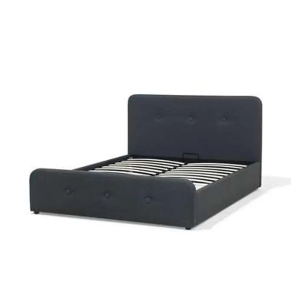 RENNES - Bed met opbergruimte - Donkergrijs - 140x200 cm - Polyester