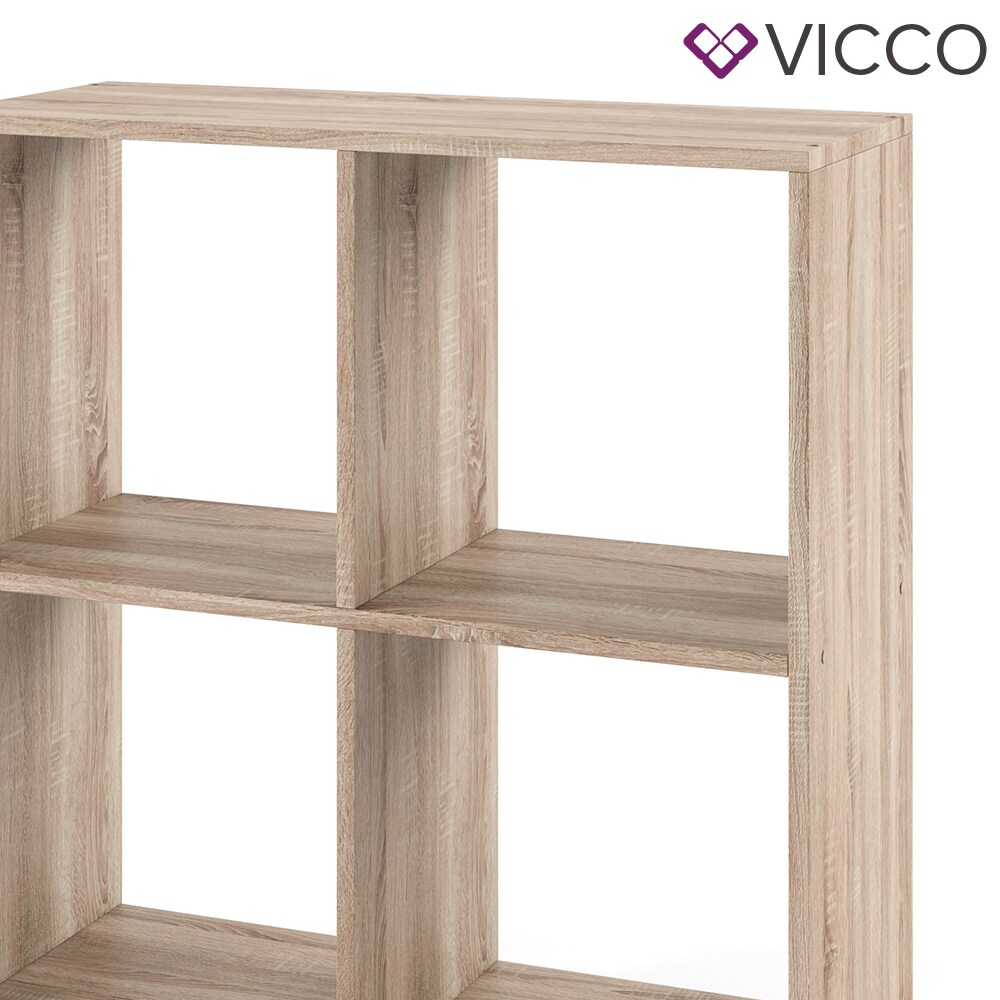 VICCO Raumteiler TETRA 4 Fächer Eiche Sonoma Bücherregal Würfelregal Standregal