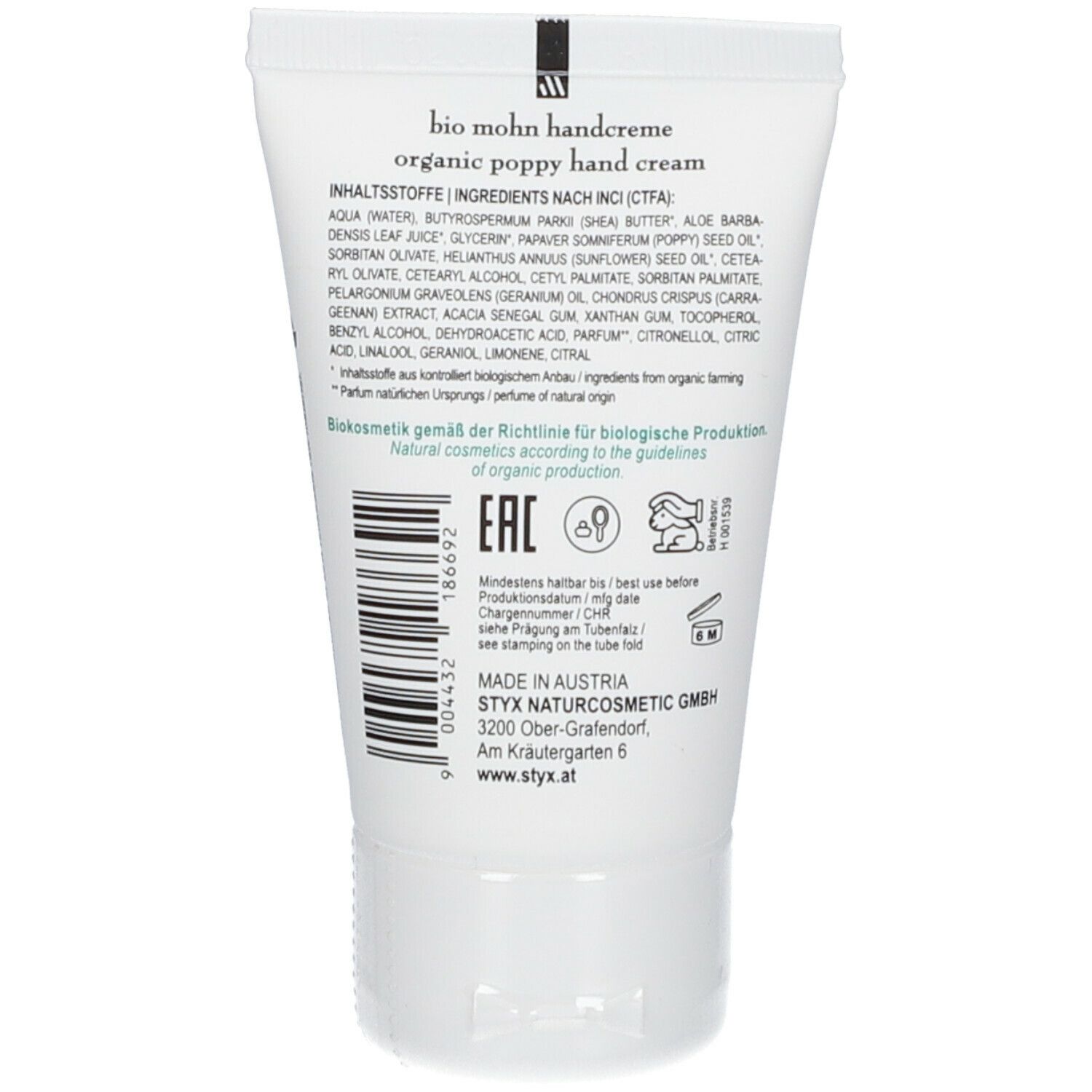 STYX NATURCOSMETIC Mohn Handcreme Danke-Edition