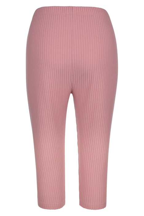 3/4-Leggings, Tight Fit, Rippjersey, Elastikbund