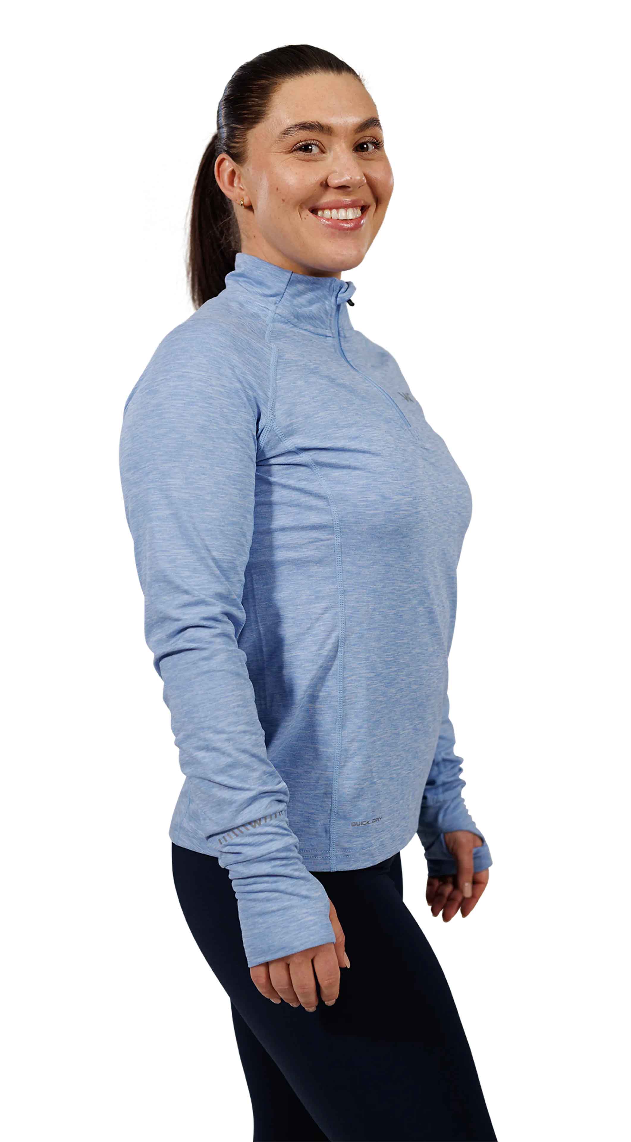 Wolling Melange Performance Midlayer Dame Azurine