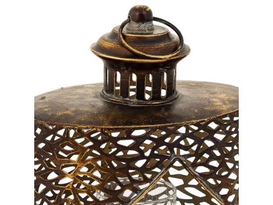 Bougeoir en métal marron 21.5x13.5x26h