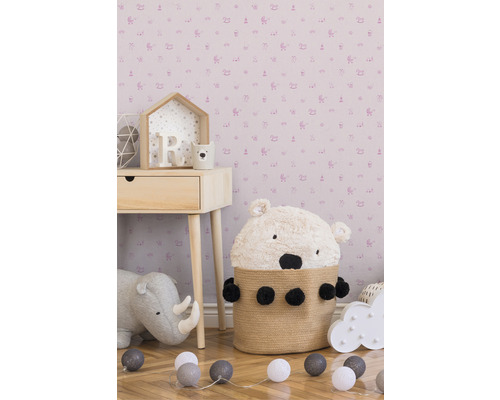 Vliesbehang 35854-1 Little Stars roze speelgoed