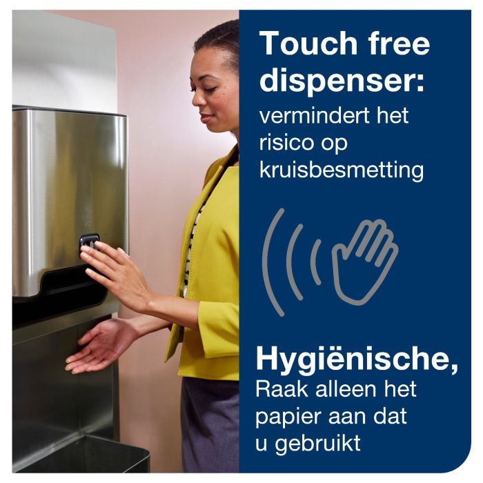 Tork 460001 Matic H1 handdoekdispenser rvs voor handdoekrol met sensor H1 rvs (460001)