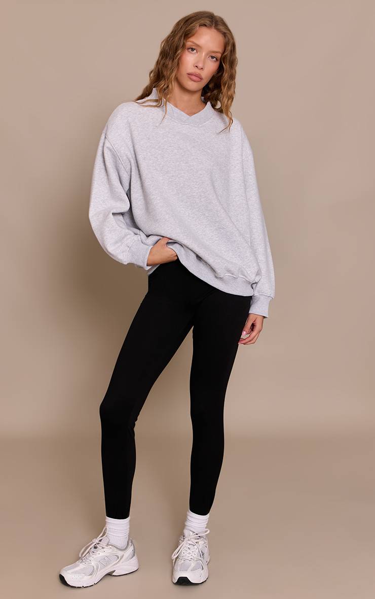Gris Cendré Sweat-shirt À Encolure Croisée