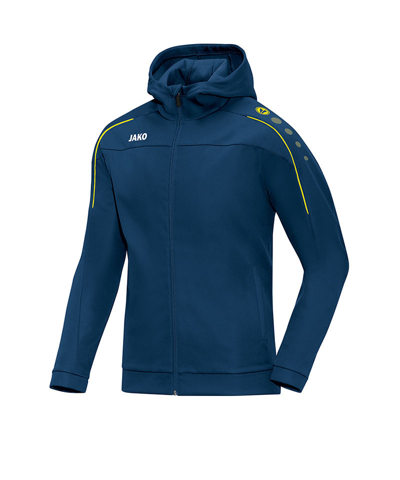 JAKO Classico Kapuzenjacke Blau Gelb F42