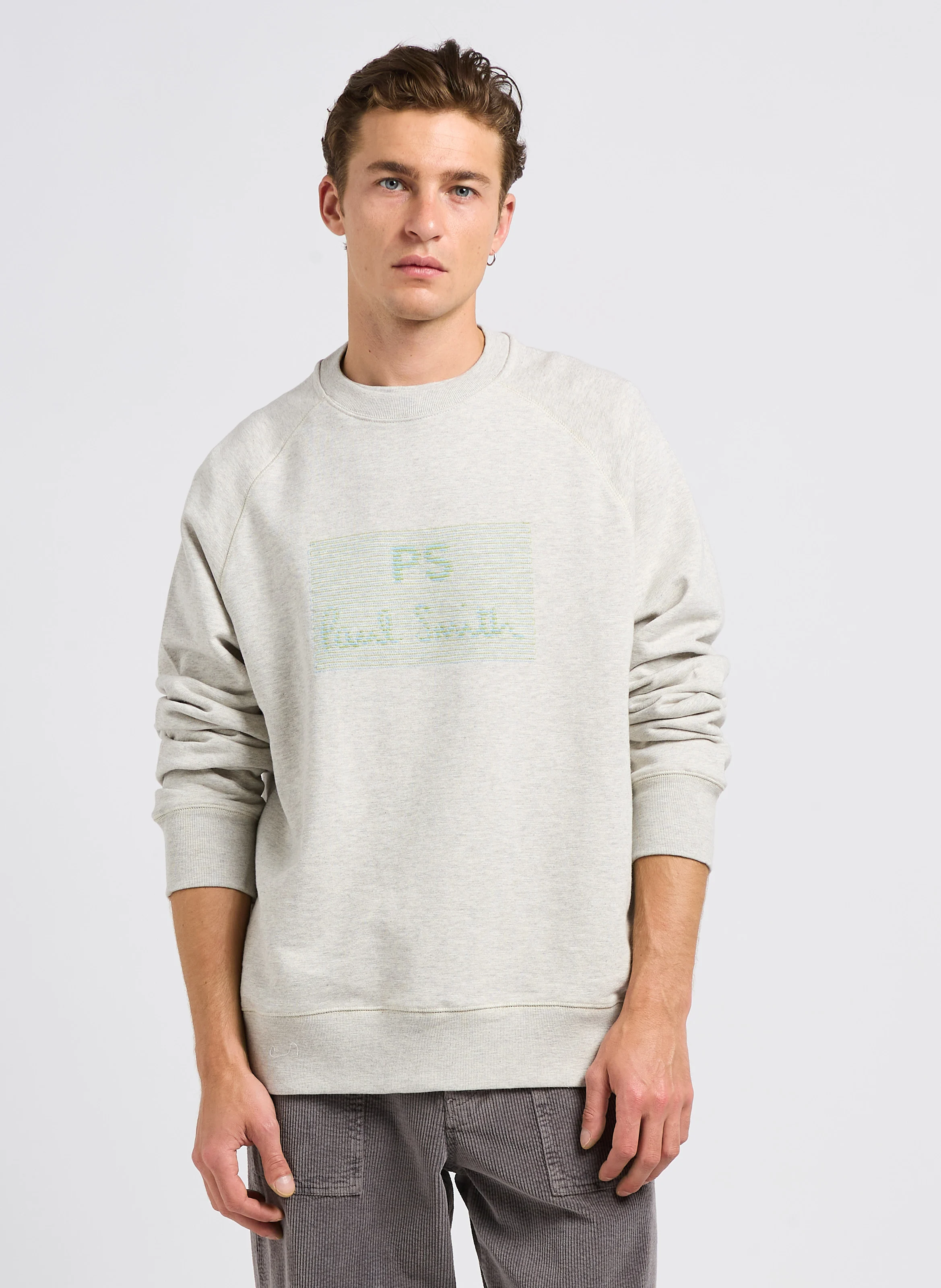 Sweat col rond brodé en coton | Blanc