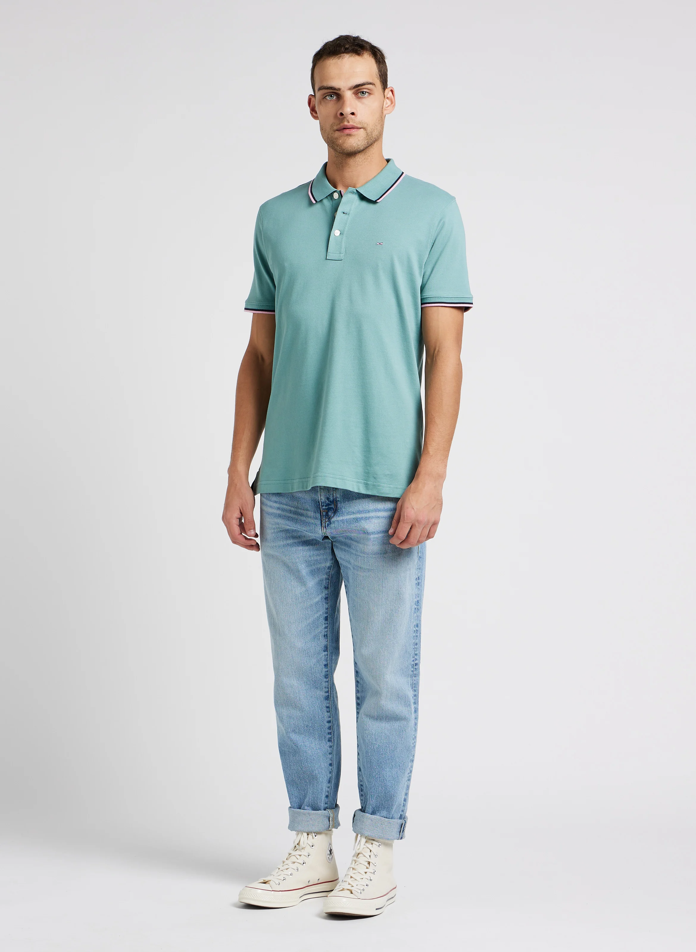 Jean regular en coton mélangé | Bleu