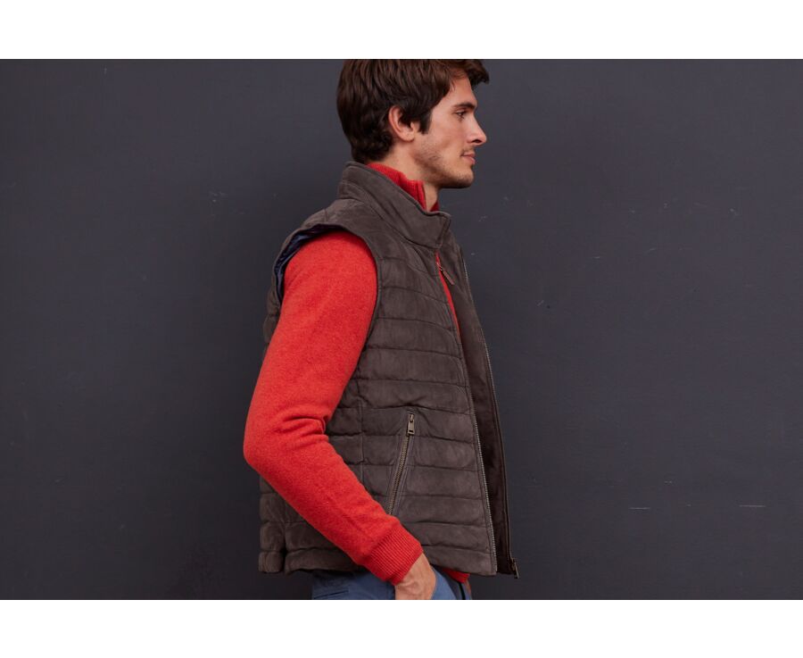 Blouson en cuir sans manches Brun homme - NIKLAS