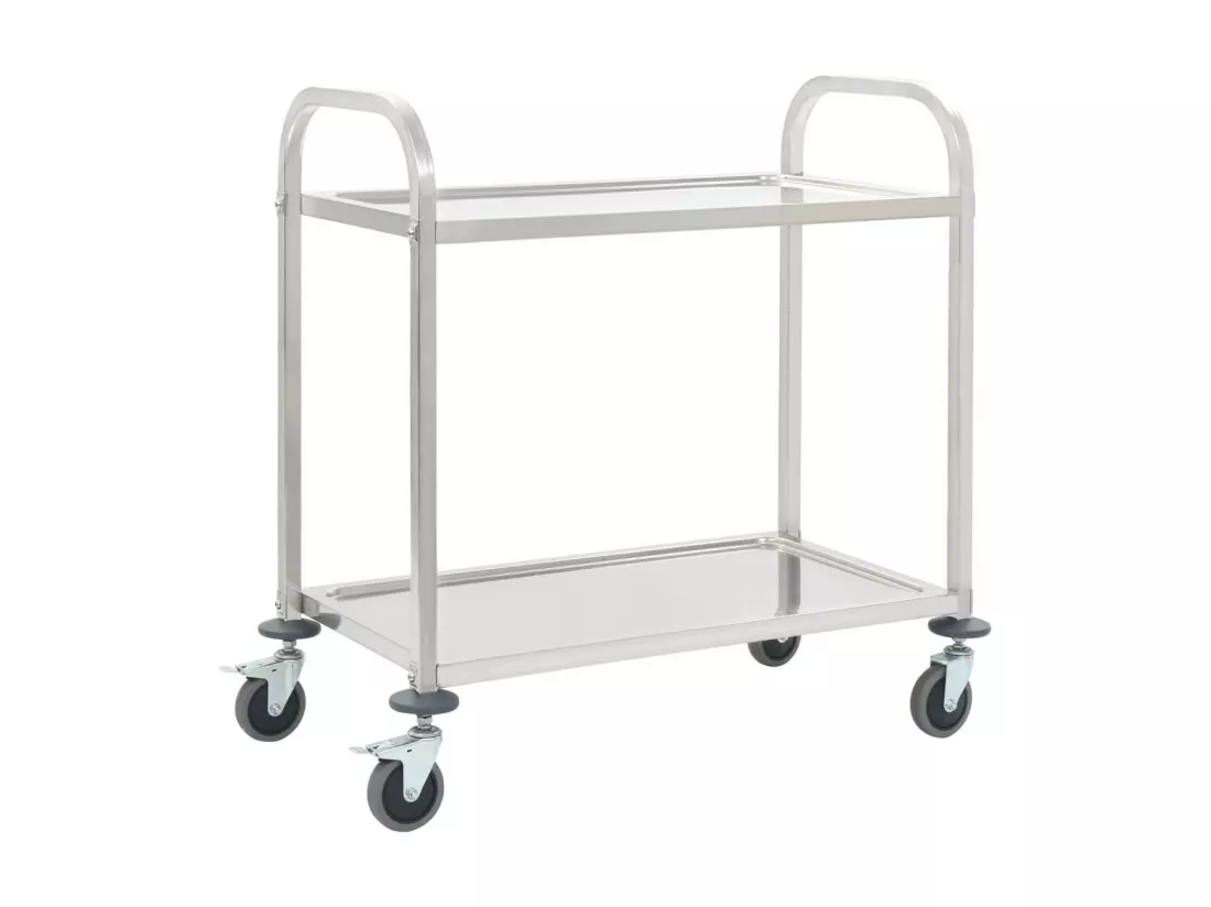 Chariot de cuisine à 2 niveaux 107x55x90 Acier inoxydable
