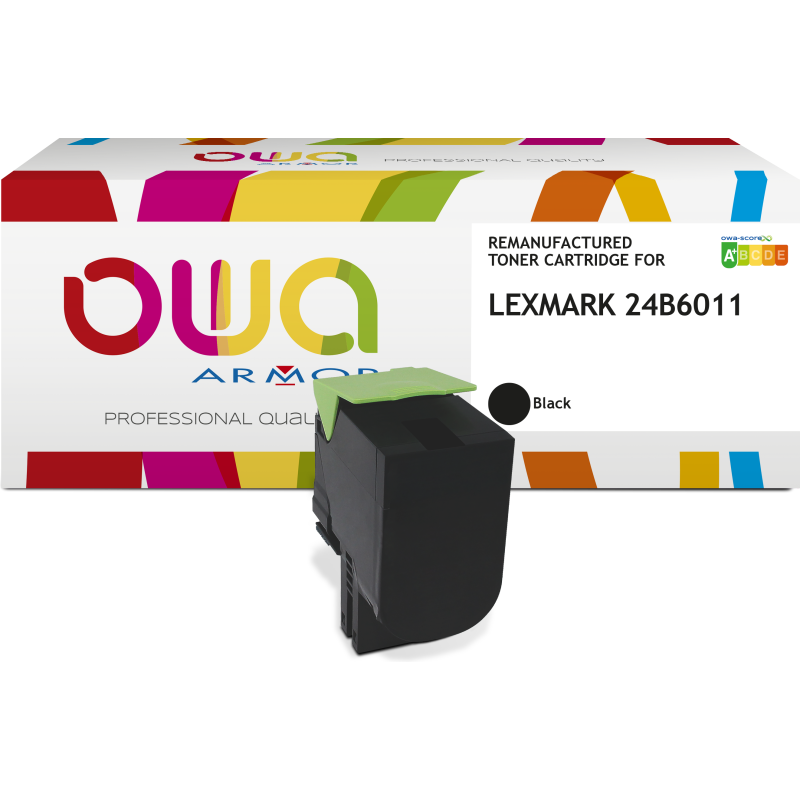 Toner remanufacturé OWA - standard - Noir - pour LEXMARK 24B6011