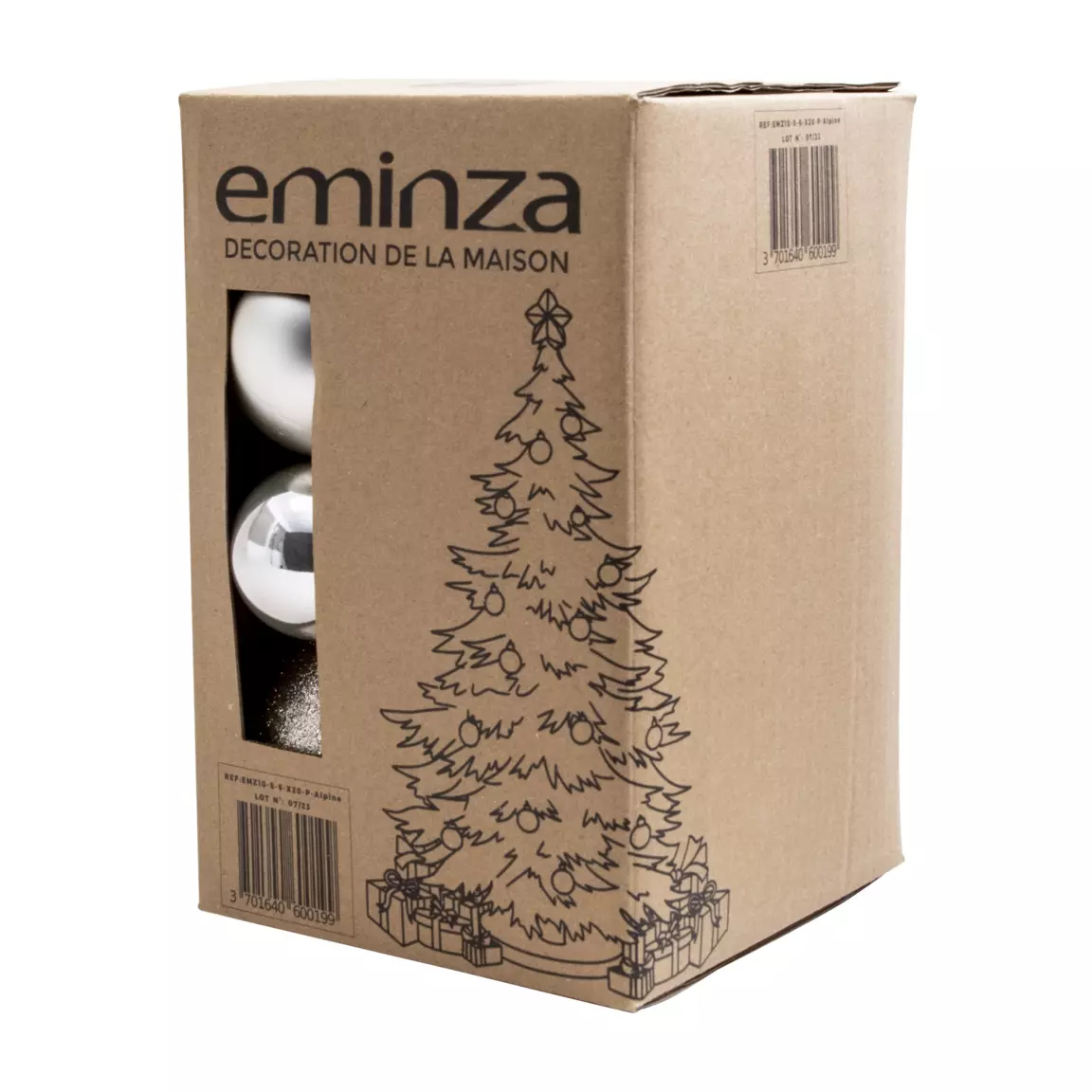 Lot de 20 boules de Noël assorties New Alpine Perle