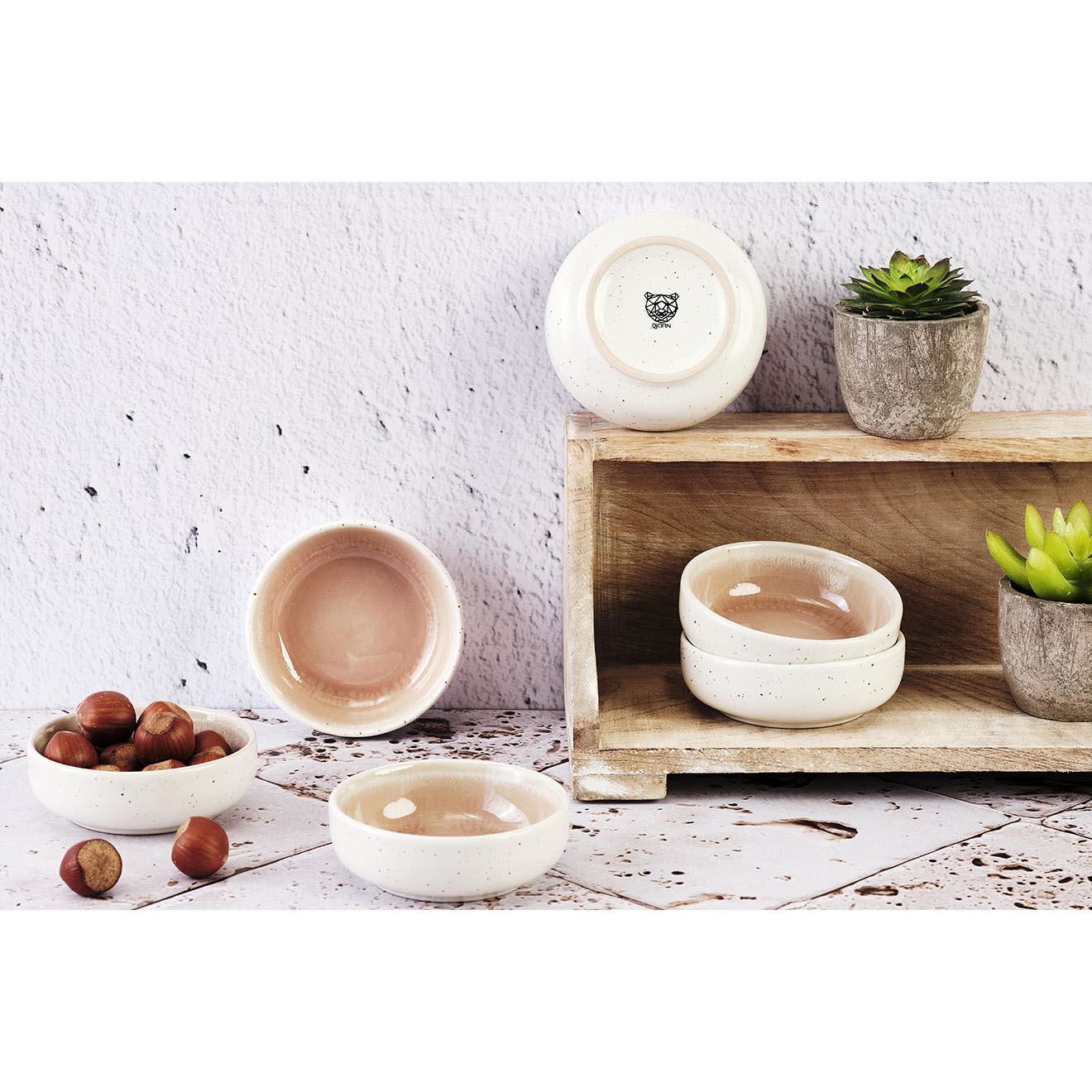 Bjorn 6 Bols Oxygen rose poudre/beige - D.9 cm