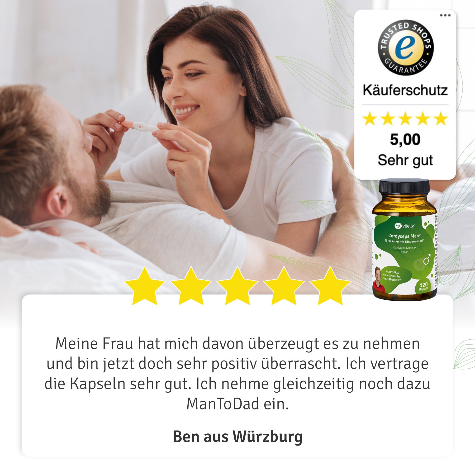 vitelly Cordyceps Man® Fertilitäts Kapseln für einen Monat