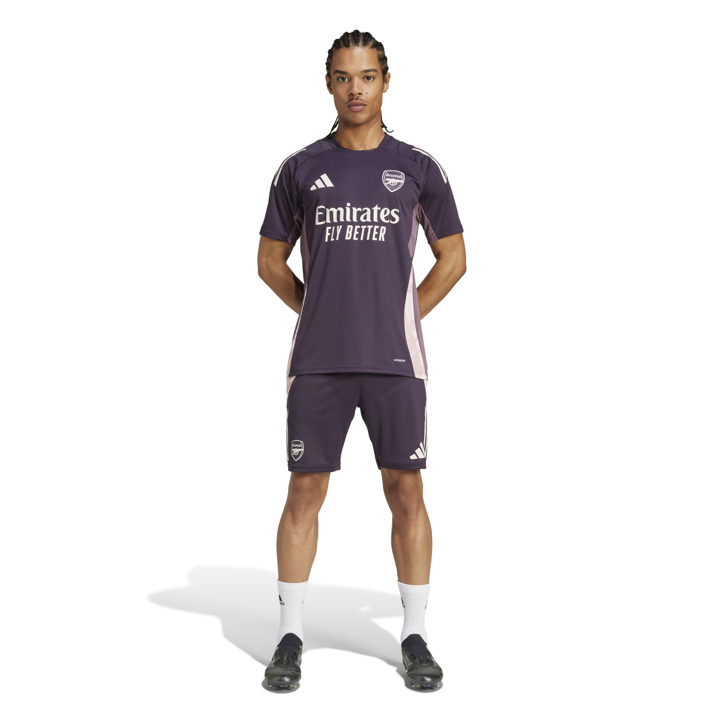 Adidas Arsenal Trainingsbroekje 2024-2025 Donkerpaars Beige