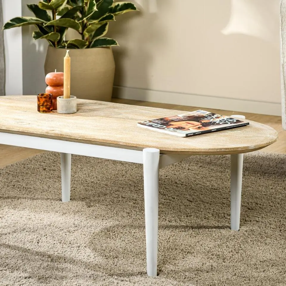 Scandinavische Salontafel Kylie Ovaal Mangohout 120x60 cm