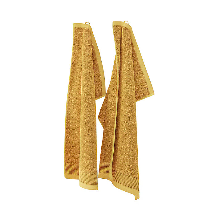 Lot de 2 serviettes de toilette jaune miel Koros 50 x 30 cm GoodHome