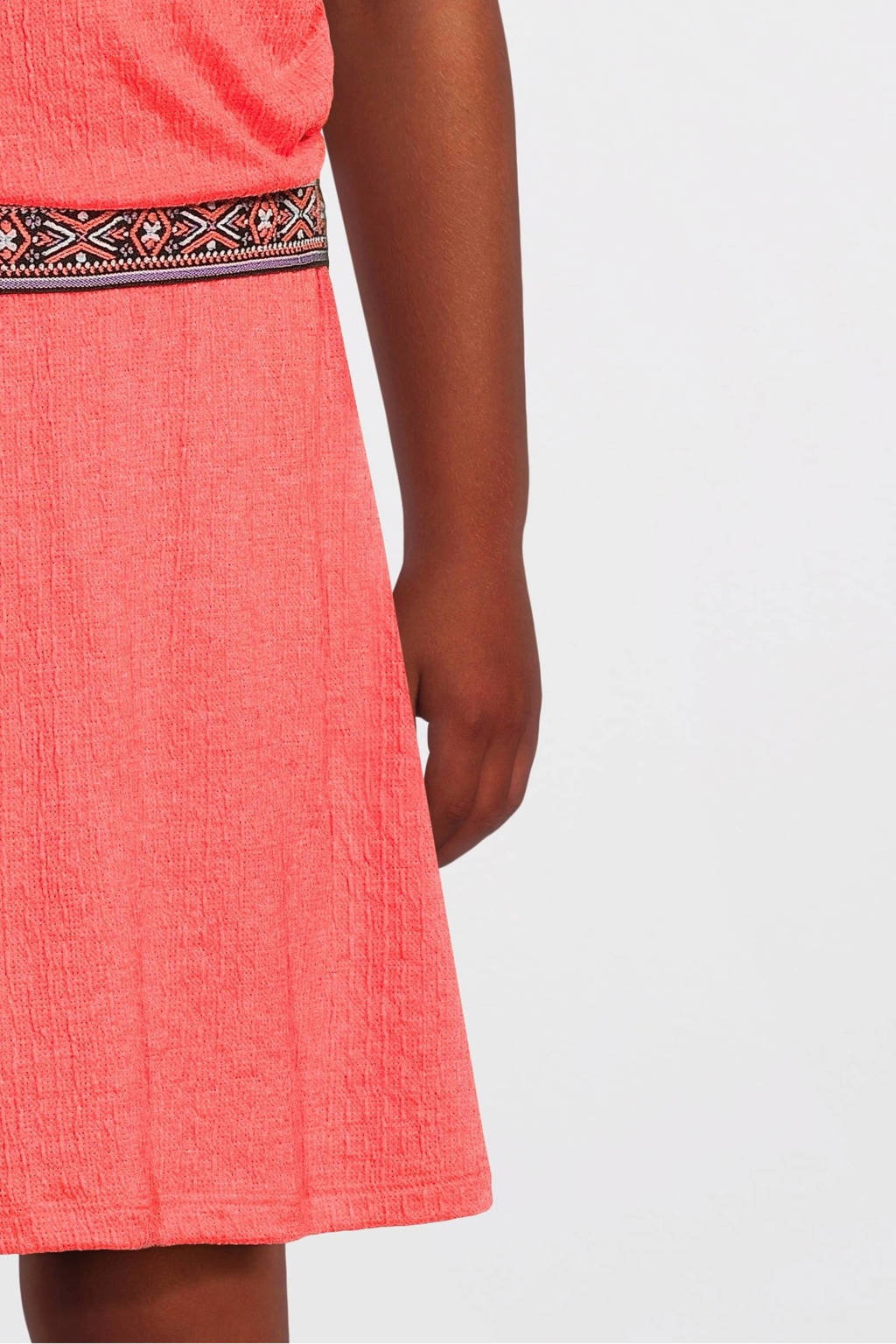 Orange Stars jurk Phileine met all over print koraal