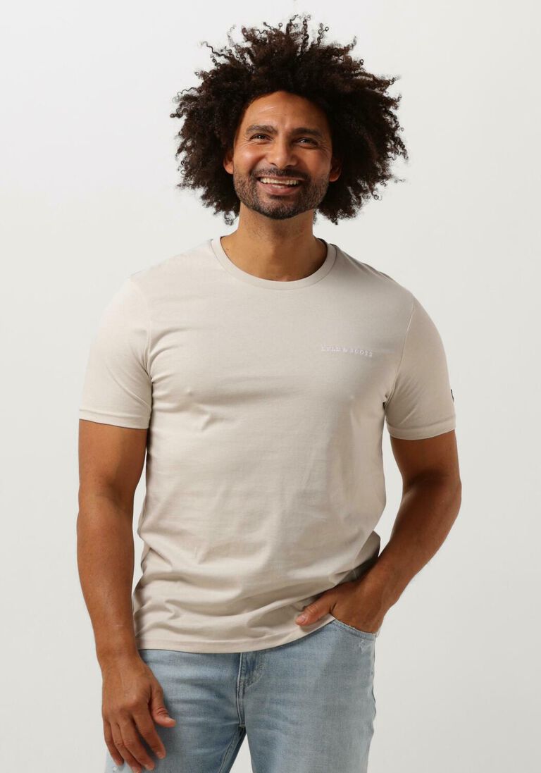 LYLE & SCOTT beige lyle & scott t-shirt embroidered t-shirt