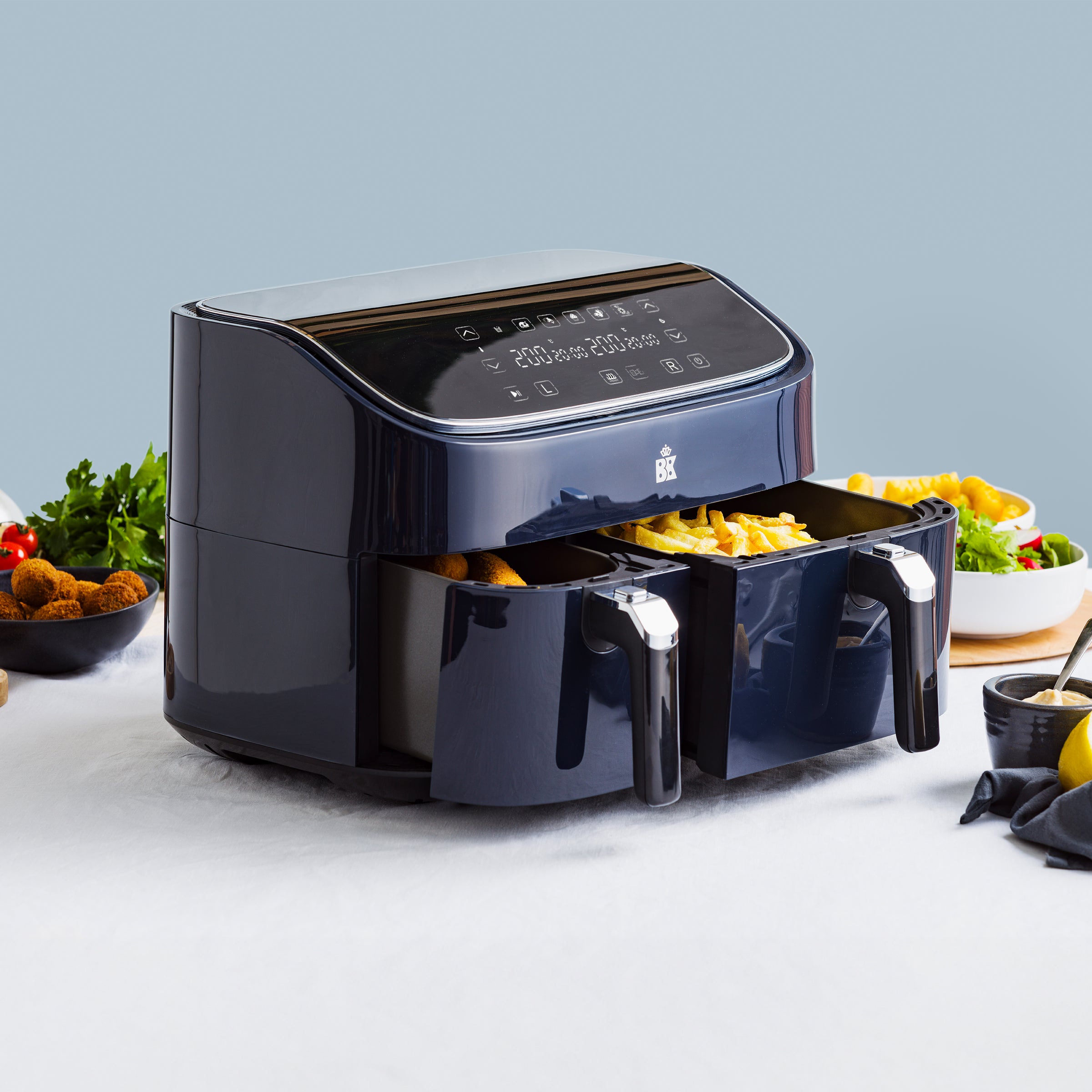 Enjoy Oxford Blue   XXXL Dubbele Air Fryer 4-delige set