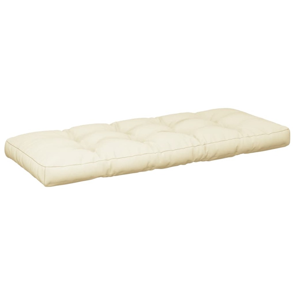 Coussins de palette 2 pcs crème tissu