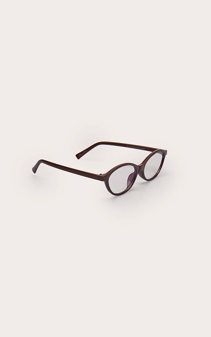 Chocolat Lunettes De Lecture Ovales Fines Anti-lumière Bleue