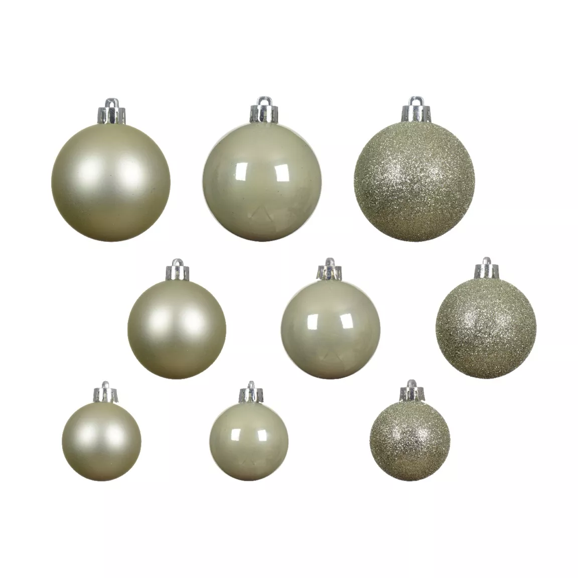 Lot de 30 boules de Noël assorties Alpine Menthe blanche