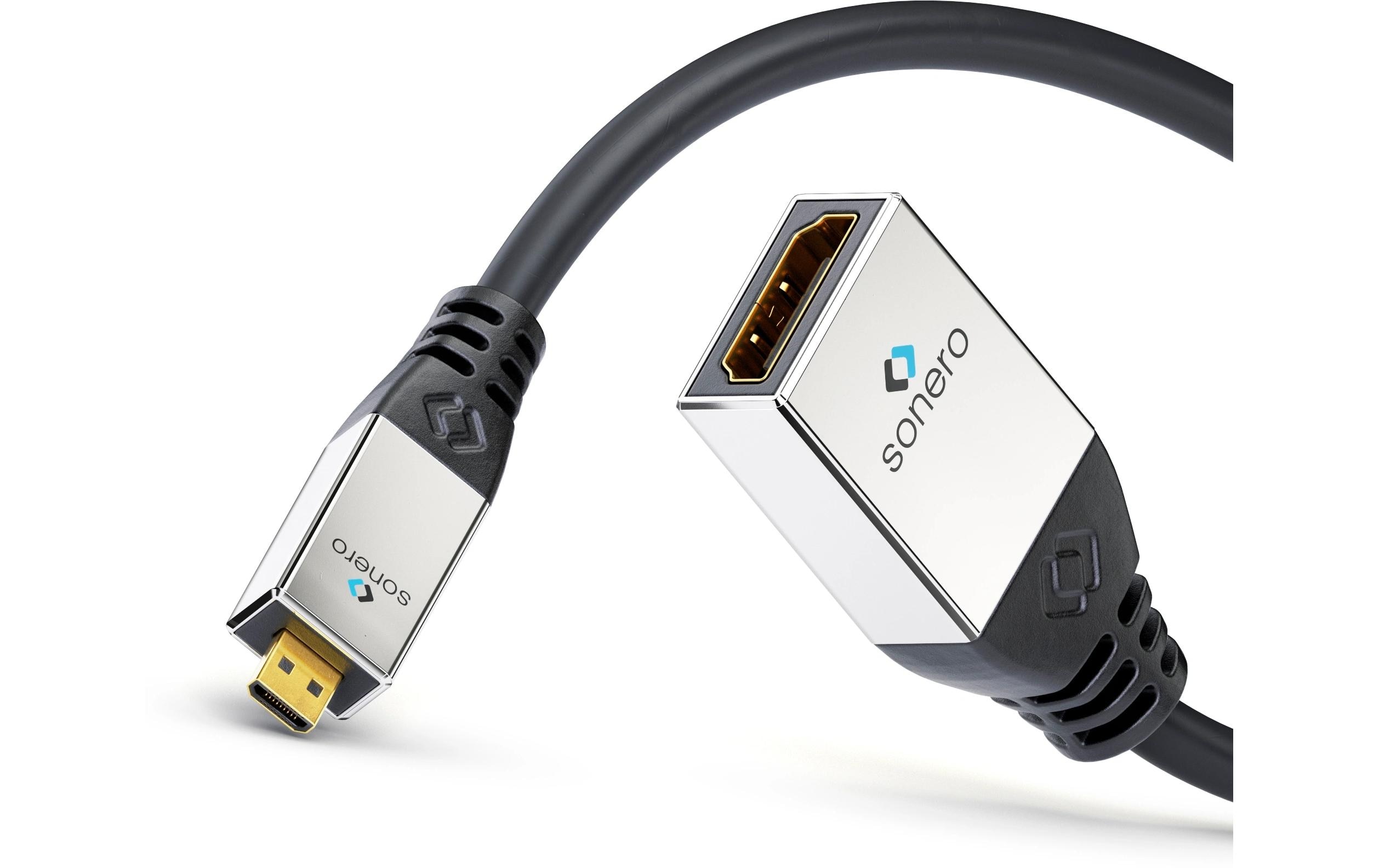 Adapterkabel 4K High Speed Micro-HDMI (HDMI-D) - HDMI4K High Speed Micro HDMI Portsaver Adapter mit Ethernet Kanal