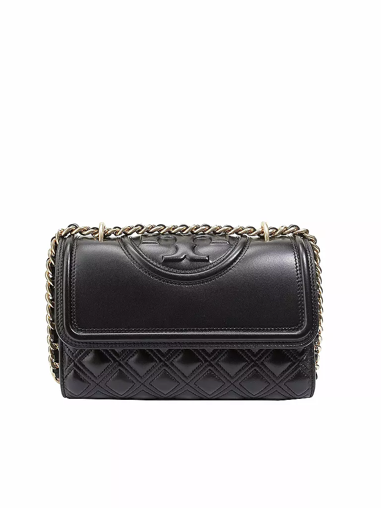 TORY BURCH Ledertasche - Schultertasche FLEMING Small schwarz