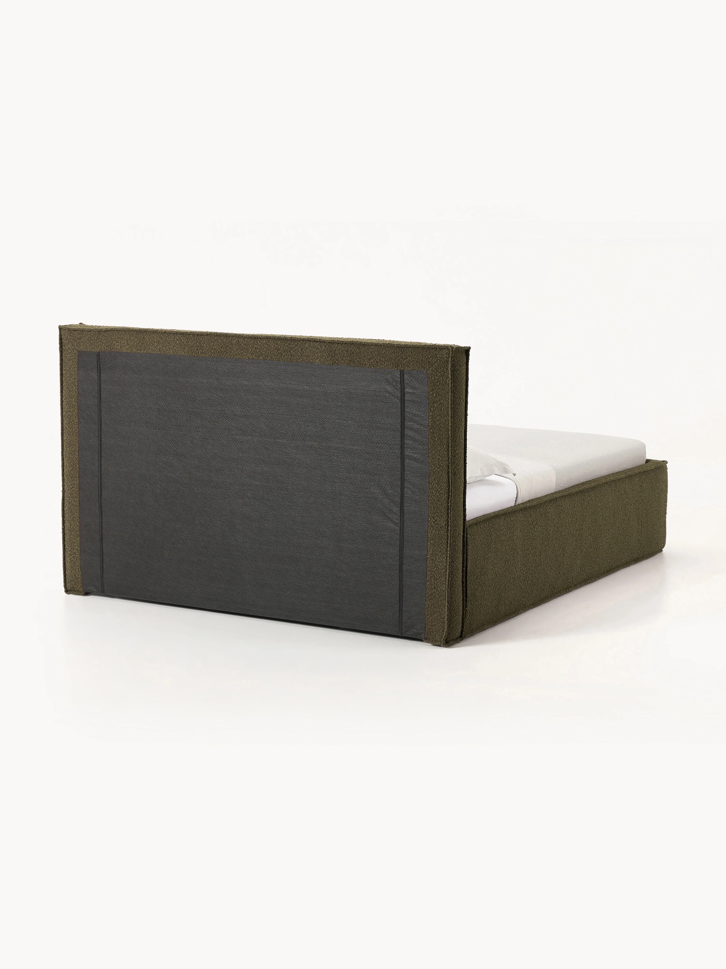 Bouclé gestoffeerd bed Dream met opbergruimte