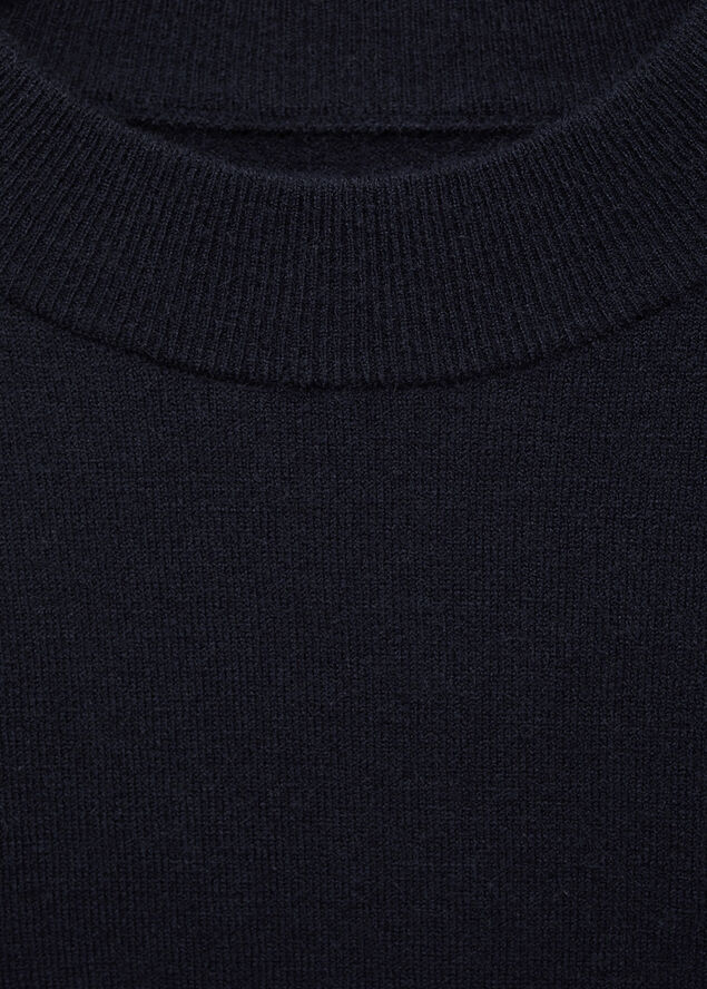 MANGO Straight round-neck sweater Navy