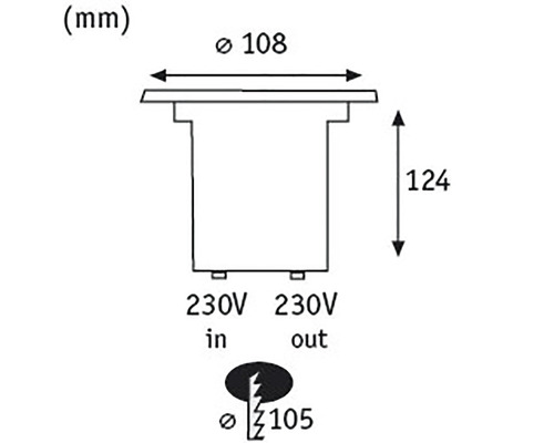 Paulmann inbouw vloerlamp IP67 rond 3,5W 230 lm 3000 K warm wit Ø 108 mm belastbaar tot 500 kg Special Line roestvrij staal 230V