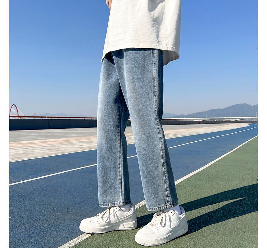 Sherina - Cropped rechte jeans met middelhoge taille