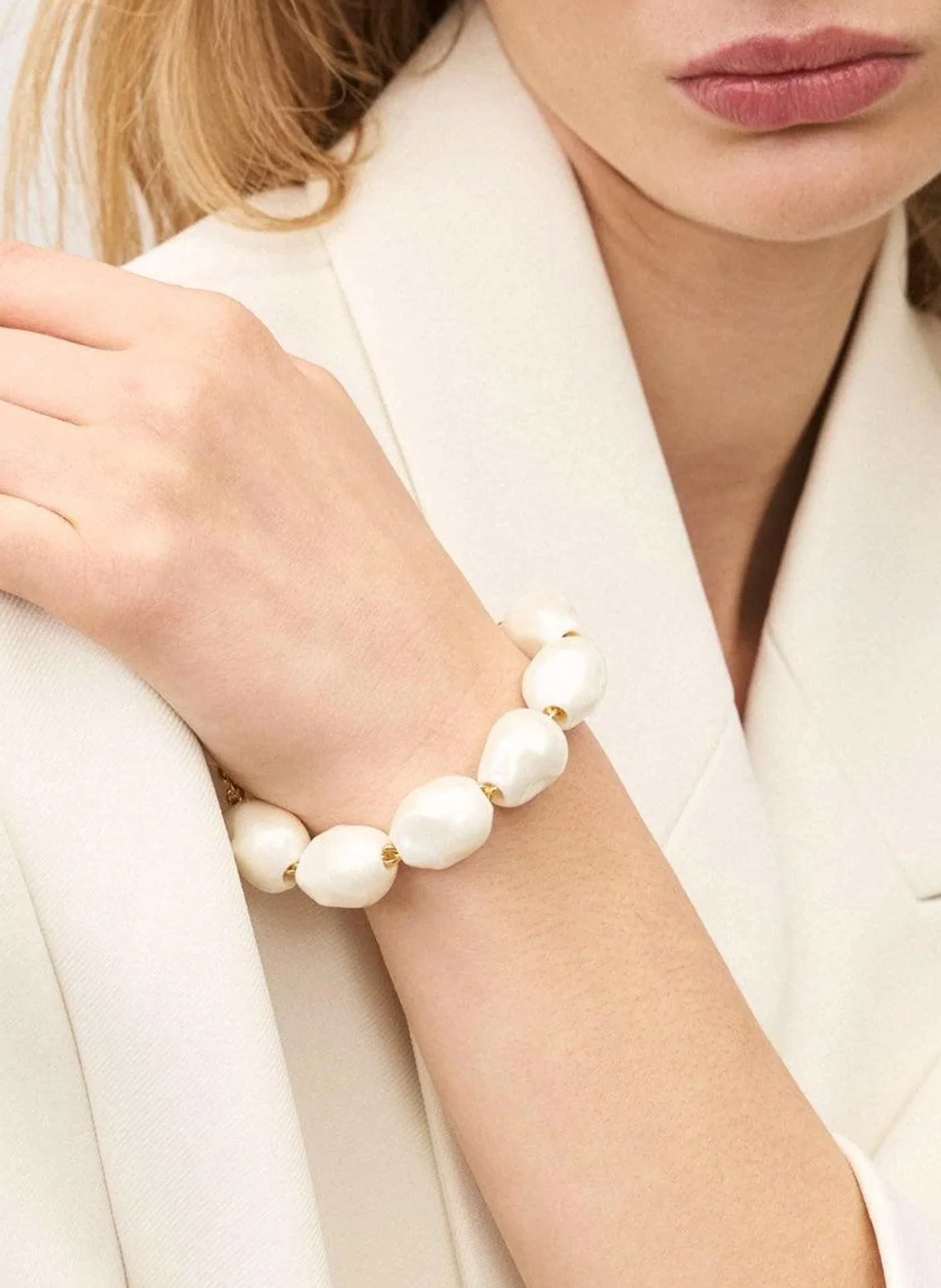 ORGANIC PEARL - Bracelet à perles | Blanc
